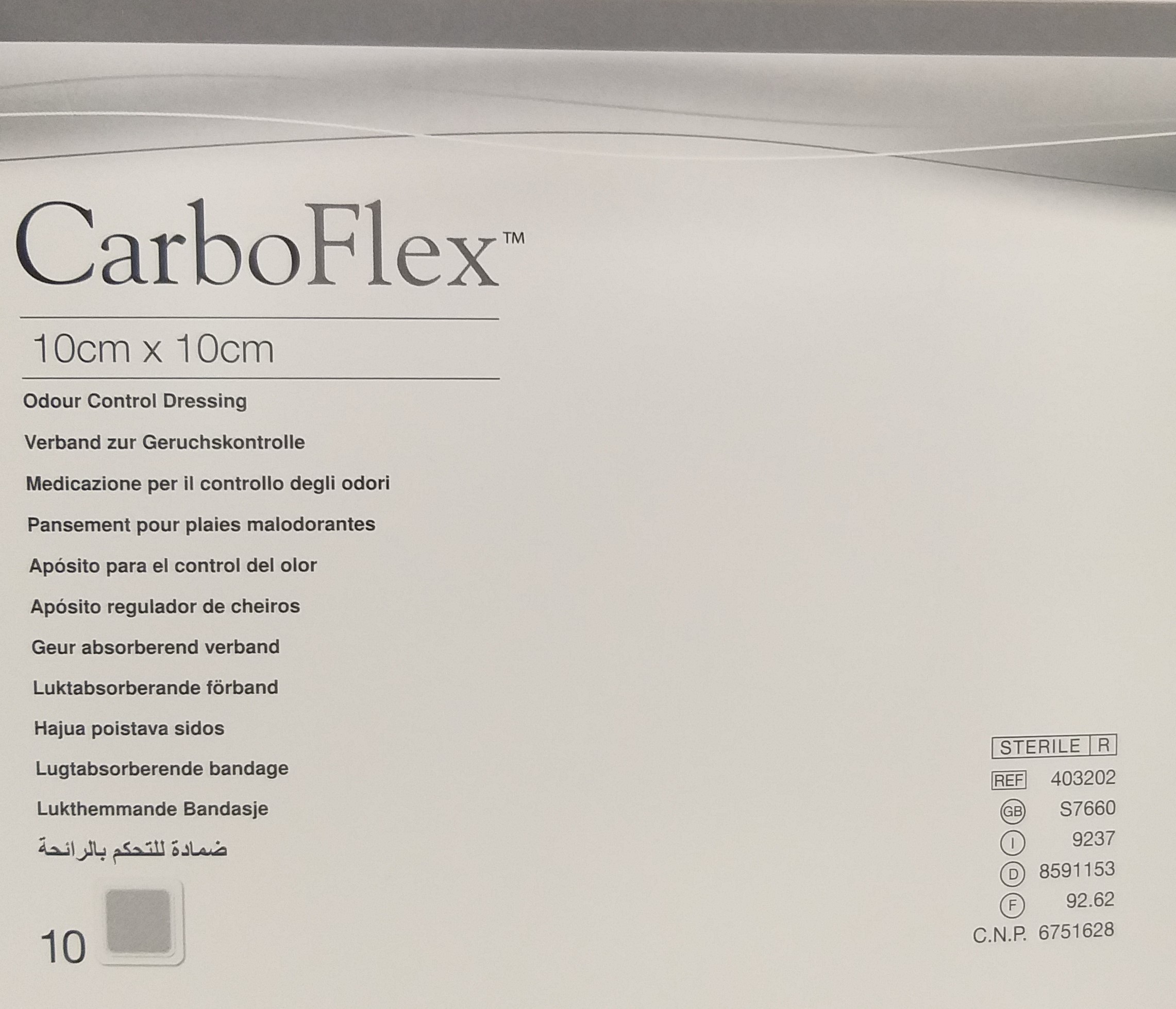 Carboflex 10x10 - (10 und) - Material de Penso & Cicatrização