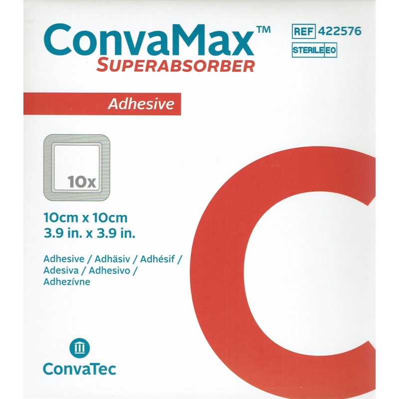 ConvaMax Superabsorber Não Adetente 10X10cm (cx.10) - Consumiveis - Material de Penso & Cicatrização